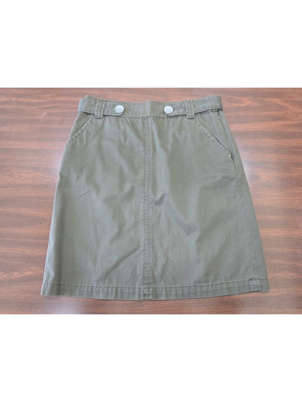 Austin Clothing Co Women Brown 100% Cotton A Line Mini Skirt Size 4 Safari Style